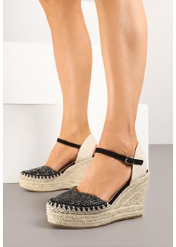 Czarne Sandały Espadryle z Plecionką na Koturnie Weanise ze sklepu born2be.pl w kategorii Espadryle damskie - zdjęcie 179395539