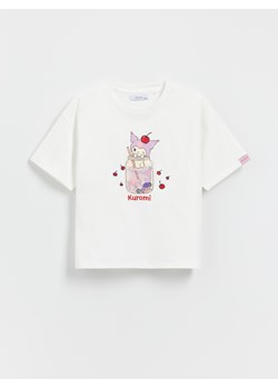 Reserved - T-shirt z aplikacją Kuromi - złamana biel ze sklepu Reserved w kategorii Bluzki dziewczęce - zdjęcie 179397266