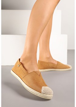 Brązowe Espadryle z Elastyczną Wstawką Zdobione Plecionką Kinellis ze sklepu renee.pl w kategorii Espadryle damskie - zdjęcie 179399479