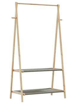 Wieszak stojący na ubrania z materiałowymi półkami 96cm - Agno 3X ze sklepu Edinos.pl w kategorii Meble - zdjęcie 179400428