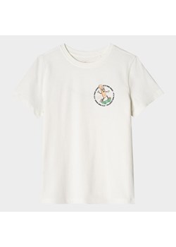 Chłopięcy t-shirt z nadrukiem 4F 4FJRSS25TTSHM2565 - biały ze sklepu Sportstylestory.com w kategorii T-shirty chłopięce - zdjęcie 179403986