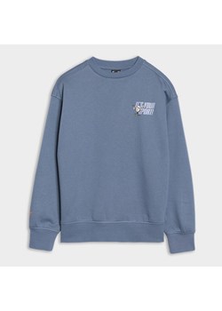 Chłopięca bluza dresowa nierozpinana z kapturem 4F 4FJRSS25TSWSM2040 - niebieska ze sklepu Sportstylestory.com w kategorii Bluzy chłopięce - zdjęcie 179404078