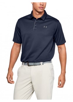 Męska koszulka do golfa UNDER ARMOUR Tech Polo - granatowa ze sklepu Sportstylestory.com w kategorii T-shirty męskie - zdjęcie 179404126