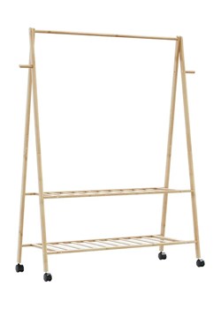 Wieszak stojący na ubrania z półkami i kółkami 132cm - Tempra 4X ze sklepu Edinos.pl w kategorii Meble - zdjęcie 179405676