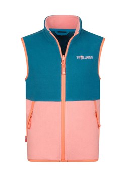 Trollkids Kamizelka polarowa &quot;Kjerag&quot; w kolorze niebiesko-jasnoróżowym ze sklepu Limango Polska w kategorii Kamizelki dziewczęce - zdjęcie 179406559