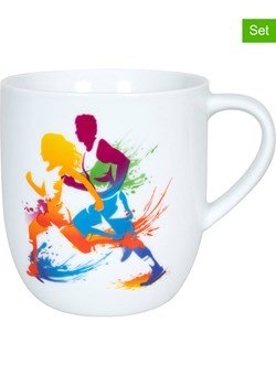 Könitz Kubki jumbo (2 szt.) &quot;Active - Running&quot; w kolorze białym ze wzorem - 580 ml ze sklepu Limango Polska w kategorii Kubki - zdjęcie 179407769