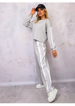 KOMPLET DRESOWY BLUZA+ SPODNIE Z LAMPASAMI- SZARY ze sklepu olika.com.pl w kategorii Komplety i garnitury damskie - zdjęcie 179408126