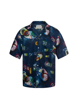 Scotch & Soda Męska koszulka z krótkim rękawem Mężczyźni Comfort Fit Lyocell granatowy wzorzysty ze sklepu vangraaf w kategorii Koszule męskie - zdjęcie 179416347