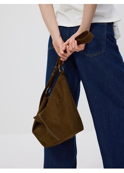 Reserved - Torebka crossbody z imitacji zamszu - zielony ze sklepu Reserved w kategorii Listonoszki - zdjęcie 179422769