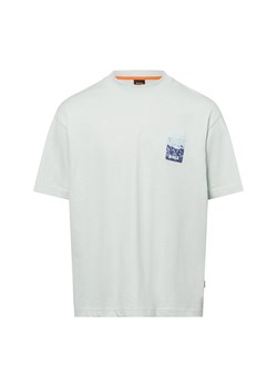 BOSS Orange Koszulka męska - Te_numbers Mężczyźni Bawełna miętowy jednolity ze sklepu vangraaf w kategorii T-shirty męskie - zdjęcie 179429788