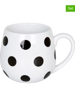 Könitz Kubki (2 szt.) &quot;Dots&quot; w kolorze biało-czarnym - 400 ml ze sklepu Limango Polska w kategorii Dzbanki i zaparzacze - zdjęcie 179431558