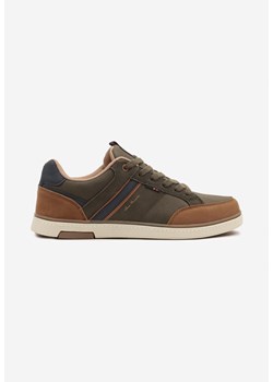 Ciemnobeżowe Buty Sportowe Sneakersy z Ozdobnymi Paskami Odimere ze sklepu born2be.pl w kategorii Buty sportowe męskie - zdjęcie 179444308