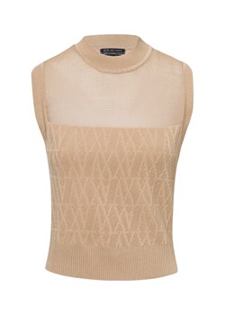 Armani Exchange Sweter damski z dzianiny Kobiety brązowy wypukły wzór tkaniny ze sklepu vangraaf w kategorii Kamizelki damskie - zdjęcie 179452169