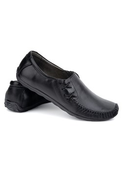Buty męskie mokasyny skórzane wsuwane 306KZ czarne ze sklepu butyolivier w kategorii Mokasyny męskie - zdjęcie 179453539