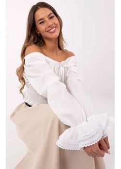 Biała bluzka hiszpanka LK-BZ-509978.42, Kolor biały, Rozmiar S/M, Lakerta ze sklepu Primodo w kategorii Bluzki damskie - zdjęcie 179456678