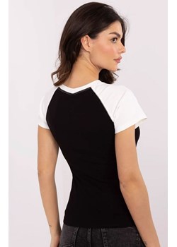 Bawełniany t-shirt z białymi rękawami NM-TS-V7939.50, Kolor czarno-biały, Rozmiar uniwersalny, VINCEOTTO ze sklepu Primodo w kategorii Bluzki damskie - zdjęcie 179456695