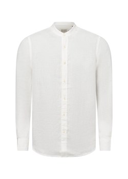 Scotch & Soda Męska koszula lniana na co dzień Mężczyźni Regular Fit len biały jednolity ze sklepu vangraaf w kategorii Koszule męskie - zdjęcie 179460197