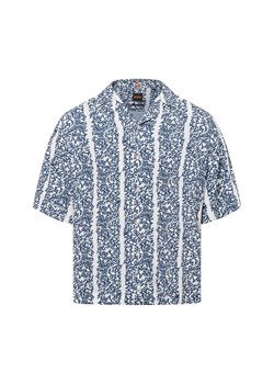 BOSS Orange Męska koszula casual - Lapisy_M Mężczyźni Comfort Fit wiskoza biały wzorzysty ze sklepu vangraaf w kategorii Koszule męskie - zdjęcie 179460217