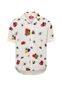 Finshley & Harding London Męska koszulka z krótkim rękawem - Virgil Mężczyźni Comfort Fit wiskoza écru wzorzysty ze sklepu vangraaf w kategorii Koszule męskie - zdjęcie 179460218