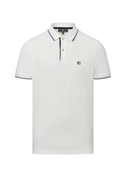 Nils Sundström Męska koszulka polo Mężczyźni Bawełna biały jednolity ze sklepu vangraaf w kategorii T-shirty męskie - zdjęcie 179460236