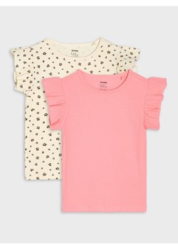 Sinsay - Koszulki z prążkowanej dzianiny 2 pack - wielobarwny ze sklepu Sinsay w kategorii Bluzki dziewczęce - zdjęcie 179476998