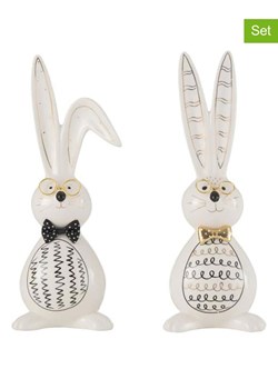 J Line Figurki dekoracyjne (2 szt.) &quot;Robert&quot; w kolorze białym - wys. 28 cm ze sklepu Limango Polska w kategorii Dekoracje - zdjęcie 179480069