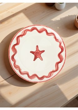 Sinsay - Porcelanowy talerz z ozdobnym wzorem - fioletowy ze sklepu Sinsay w kategorii Talerze - zdjęcie 179484788