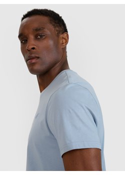 Męski t-shirt basic 4F 4FWSS25TTSHM2074 - niebieski ze sklepu Sportstylestory.com w kategorii T-shirty męskie - zdjęcie 179485436