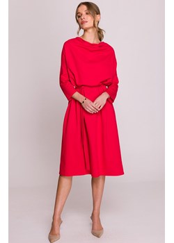 Sukienka oversize z modalu czerwona S403, Kolor czerwony, Rozmiar 2XL/3XL, Stylove ze sklepu Primodo w kategorii Sukienki - zdjęcie 179487575
