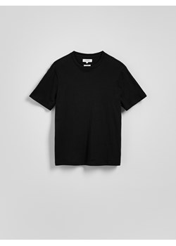 Reserved - T-shirt regular z lnem - czarny ze sklepu Reserved w kategorii T-shirty męskie - zdjęcie 179489637