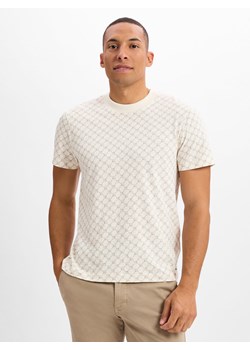 JOOP! Koszulka męska - Zawartość lnu - JJ-27Pepe Mężczyźni Bawełna piaskowy wzorzysty ze sklepu vangraaf w kategorii T-shirty męskie - zdjęcie 179489746