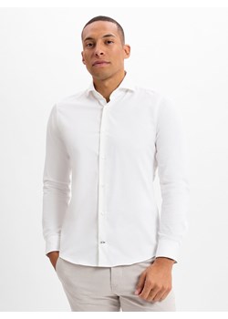 JOOP! Męska koszula biznesowa - Pares Mężczyźni Slim Fit Bawełna biały jednolity ze sklepu vangraaf w kategorii Koszule męskie - zdjęcie 179489748