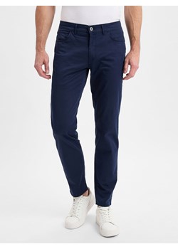 BRAX Męskie spodnie z 5 kieszeniami - Cadiz Mężczyźni Bawełna granatowy jednolity ze sklepu vangraaf w kategorii Spodnie męskie - zdjęcie 179489758