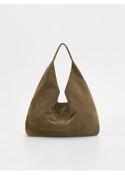Reserved - Zamszowa torebka hobo - brązowy ze sklepu Reserved w kategorii Torby Shopper bag - zdjęcie 179491086