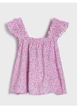 Sinsay - Bluzka lekko marszczona przy dekolcie z ozdobnymi falbanami - wielobarwny - id: 967EM-MLC - marki Sinsay - 179493077 Sinsay - Bluzka lekko marszczona przy dekolcie z ozdobnymi falbanami - wielobarwny ze sklepu Sinsay w kategorii Sukienki niemowlęce - zdjęcie 179493077