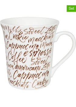 Könitz Kubki jumbo (2 szt.) &quot;Coffee Type&quot; w kolorze biało-brązowym - 410 ml ze sklepu Limango Polska w kategorii Kubki - zdjęcie 179502145