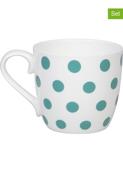 Könitz Kubki jumbo (2 szt.) &quot;Dots&quot; w kolorze biało-miętowym - 425 ml ze sklepu Limango Polska w kategorii Kubki - zdjęcie 179502176