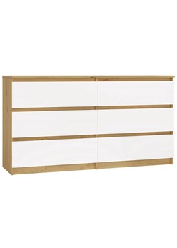 Stylowa komoda w nowoczesnym stylu biały + dąb artisan - Berta 2X 140 cm ze sklepu Edinos.pl w kategorii Komody - zdjęcie 179506656