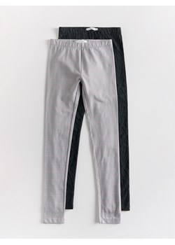 Reserved - Bawełniane legginsy 2 pack - czarny ze sklepu Reserved w kategorii Spodnie dziewczęce - zdjęcie 179512076
