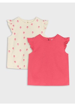 Sinsay - Koszulki bez rękawów z ozdobnymi falbanami 2 pack - kremowy ze sklepu Sinsay w kategorii Kaftaniki i bluzki - zdjęcie 179513849