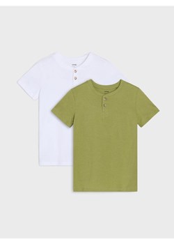 Sinsay - Koszulki z ozdobnymi guzikami 2 pack - biały ze sklepu Sinsay w kategorii T-shirty chłopięce - zdjęcie 179513878