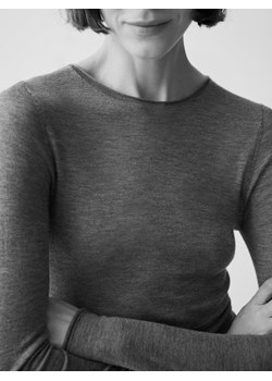 Reserved - Wełniany sweter z jedwabiem - szary ze sklepu Reserved w kategorii Swetry damskie - zdjęcie 179515719