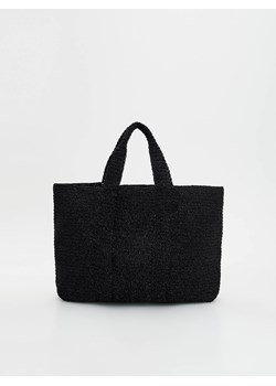 Reserved - Torebka shopper z metalicznym efektem - czarny - id: 4503Y-99X - marki Reserved - 179525918 Reserved - Torebka shopper z metalicznym efektem - czarny ze sklepu Reserved w kategorii Torebki damskie - zdjęcie 179525918