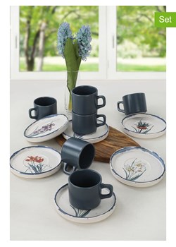 Violeta Home Filiżanki (6 szt.) w kolorze granatowo-białym ze wzorem do herbaty - 184 ml ze sklepu Limango Polska w kategorii Dzbanki i zaparzacze - zdjęcie 179530219