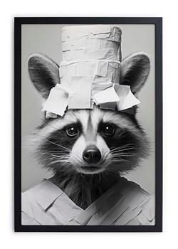 Folkifreckles Druk artystyczny &quot;Racoon Paper&quot; w ramce - 30 x 40 cm ze sklepu Limango Polska w kategorii Obrazy - zdjęcie 179530309