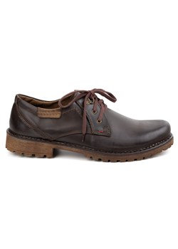 Buty męskie skórzane OLIVIER 312GT ciemno brązowe ze sklepu butyolivier w kategorii Buty zimowe męskie - zdjęcie 179535566