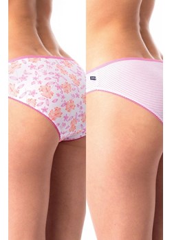 2-pack kolorowe bawełniane majtki damskie LPR 599, Kolor różowy-wzór, Rozmiar S, Key ze sklepu Primodo w kategorii Majtki dziecięce - zdjęcie 179537959