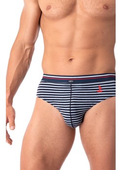 2-pack wakacyjne bawełniane slipy męskie MPP 338, Kolor granatowy-wzór, Rozmiar M, Key ze sklepu Primodo w kategorii Majtki męskie - zdjęcie 179537977
