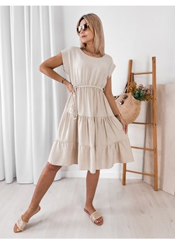 sukienka nuala beżowa one size ze sklepu UBRA w kategorii Sukienki - zdjęcie 179538235