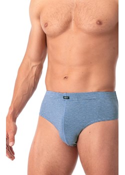 2-pack slipy męskie bawełniane w drobne paski MPP 073, Kolor błękitno-granatowy, Rozmiar M, Key ze sklepu Intymna w kategorii Majtki męskie - zdjęcie 179538546